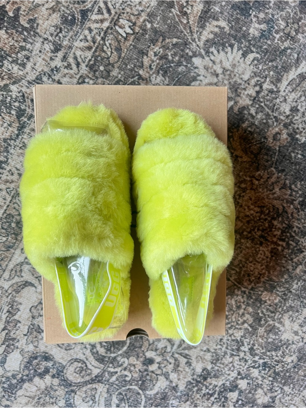 UGG Women's Fluff Yeah Slide - Neon Lime